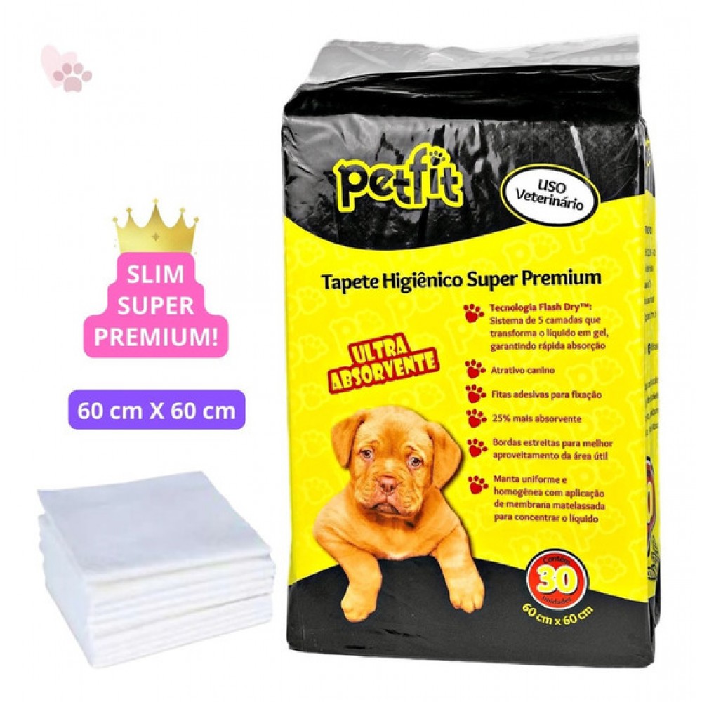 TAPETE HIGIÊNICO PREMIUM PETFIT C/ 30 UNID. 60X60 TAPETE HIGIÊNICO PREMIUM PETFIT C/ 30 UNID. 60X60