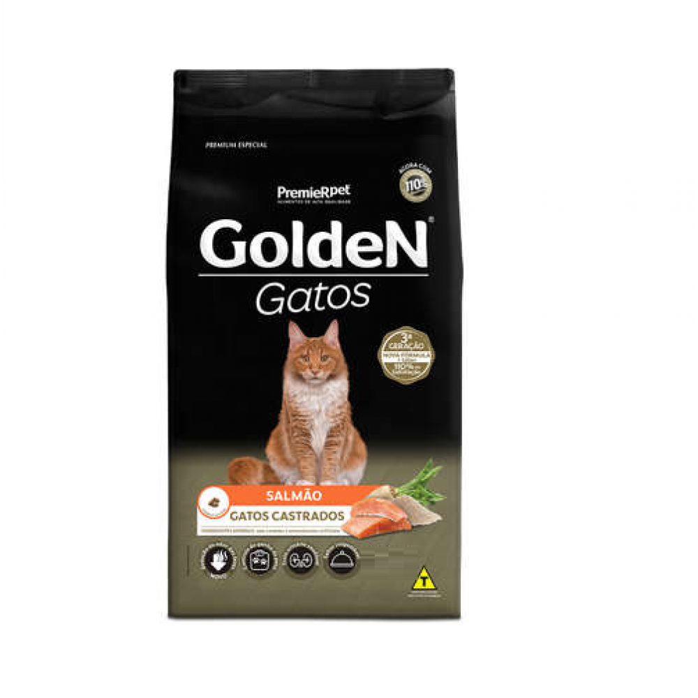 Golden Gatos Castrados Salmão Adulto 10kg Golden Gatos Castrados Salmão Adulto 10kg