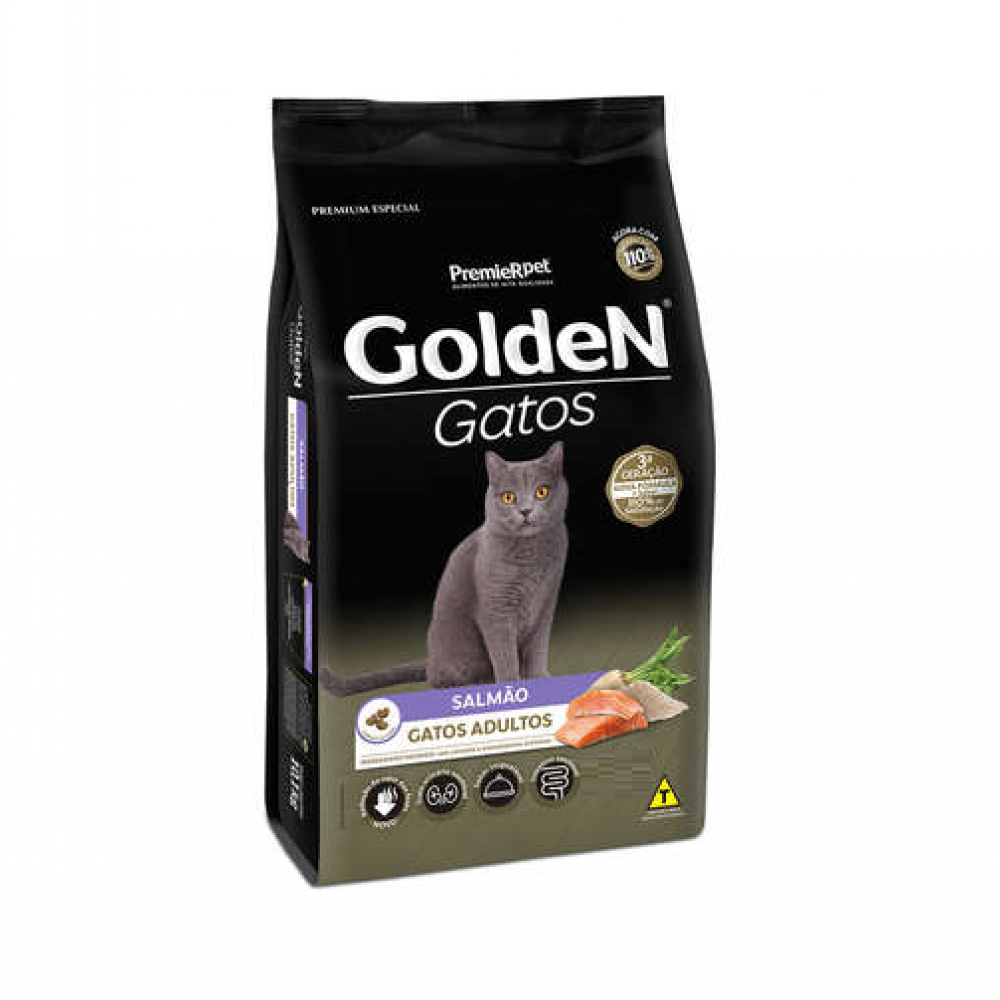 Golden Gatos Salmão Adulto 3kg Golden Gatos Salmão Adulto 3kg