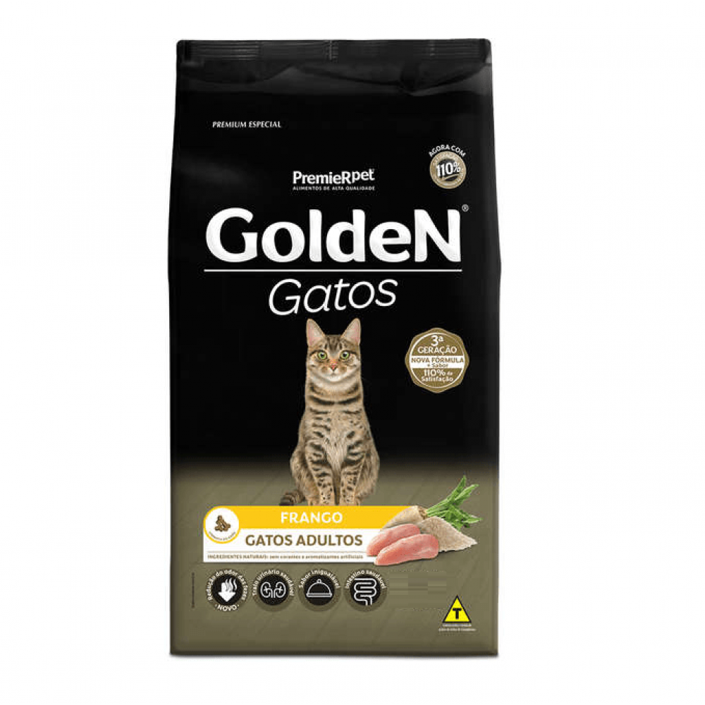 Golden Gatos Frango Adulto 3kg Golden Gatos Frango Adulto 3kg