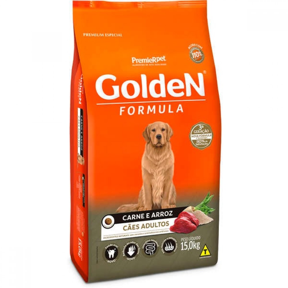 Golden Fórmula Carne e Arroz Adulto 15 kg Golden Fórmula Carne e Arroz Adulto 15 kg