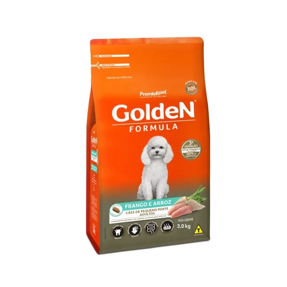 Golden Fórmula Frango e Arroz Mini Bits Adulto 3 kg Golden Fórmula Frango e Arroz Mini Bits Adulto 3 kg