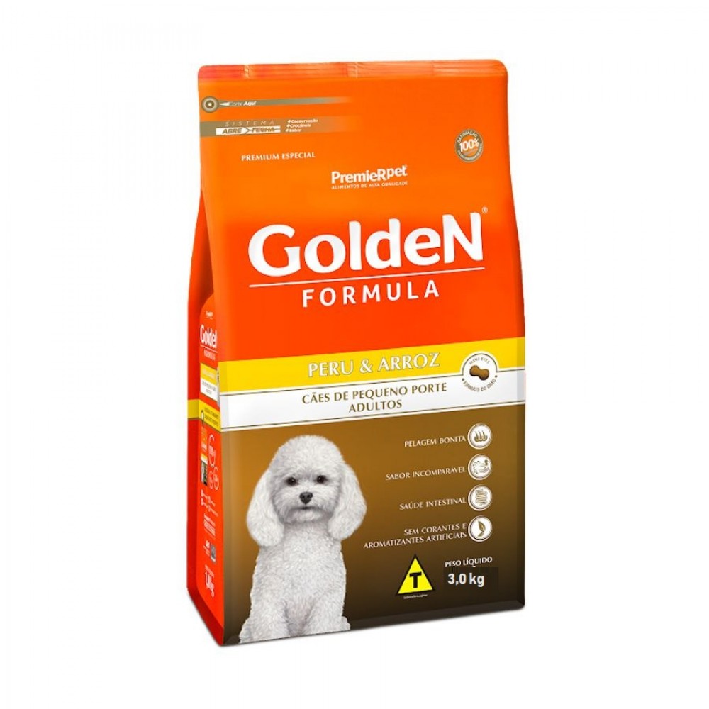 Golden Fórmula Peru e Arroz Mini Bits Adulto 3 kg Golden Fórmula Peru e Arroz Mini Bits Adulto 3 kg