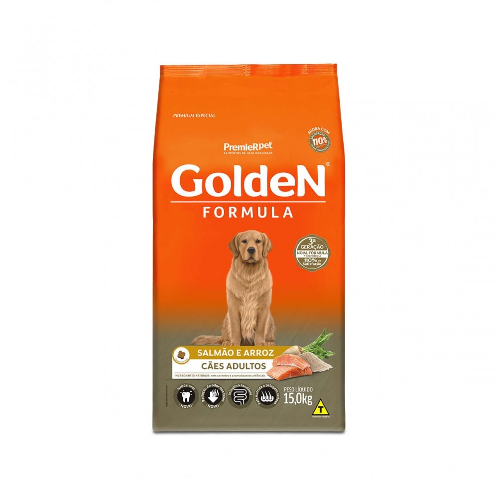 Golden Fórmula Salmão e Arroz Adulto 15 kg Golden Fórmula Salmão e Arroz Adulto 15 kg