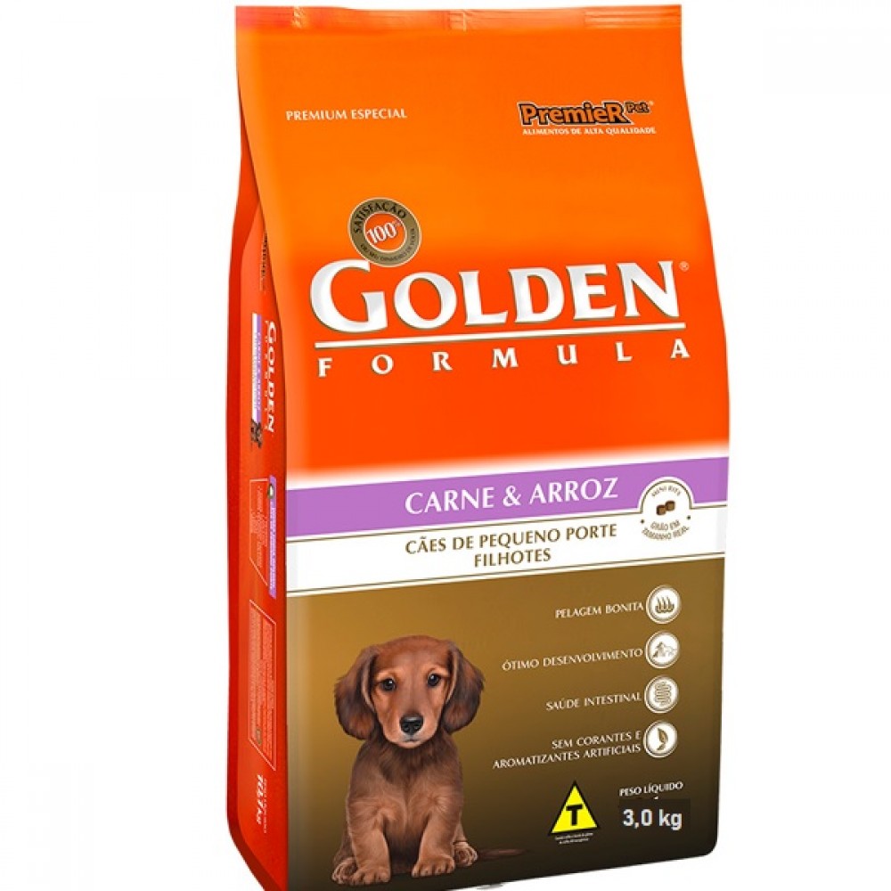 Golden Fórmula Carne e Arroz Mini Bits Filhotes 3 kg Golden Fórmula Carne e Arroz Mini Bits Filhotes 3 kg