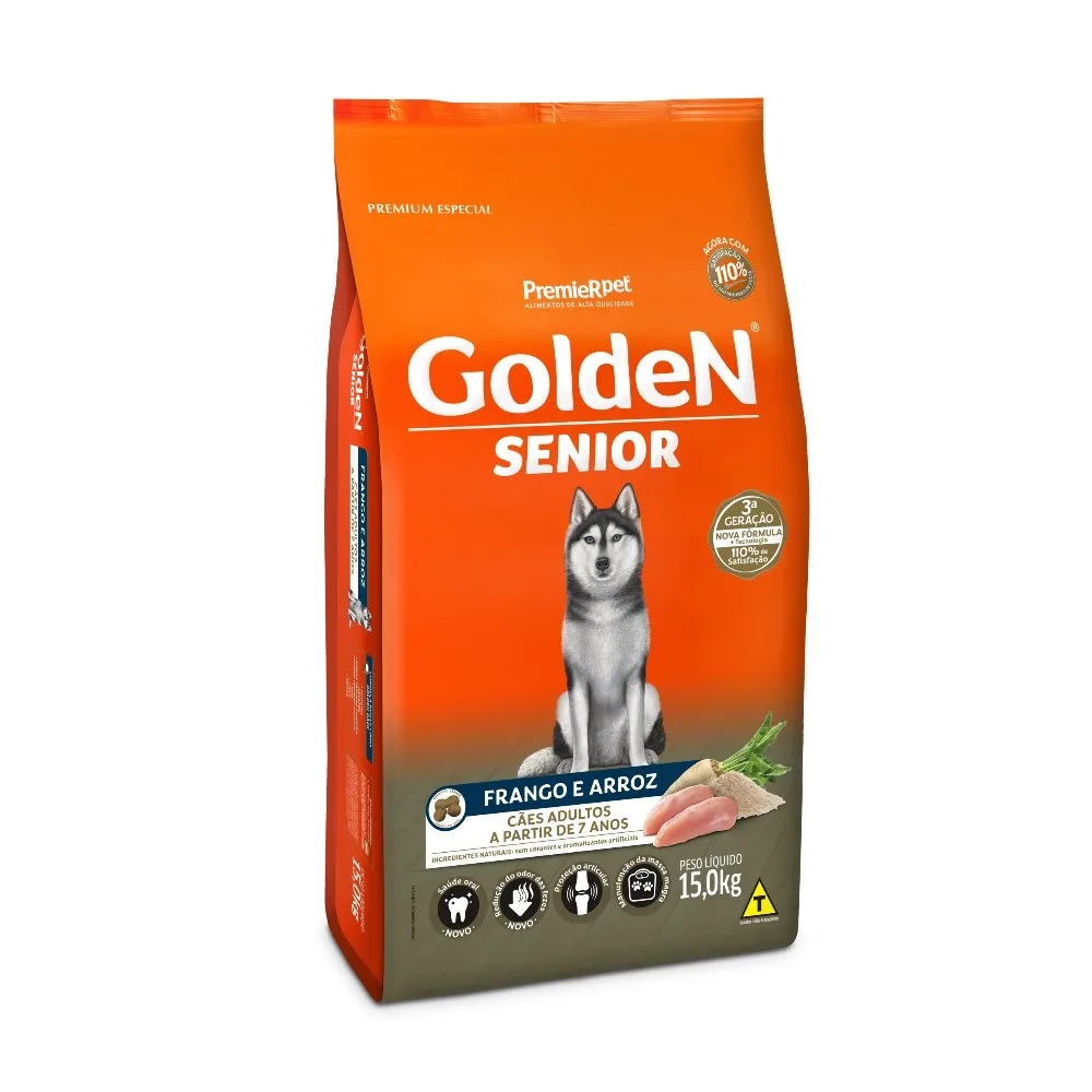 Golden Fórmula Sênior Frango e Arroz 15 kg Golden Fórmula Sênior Frango e Arroz 15 kg