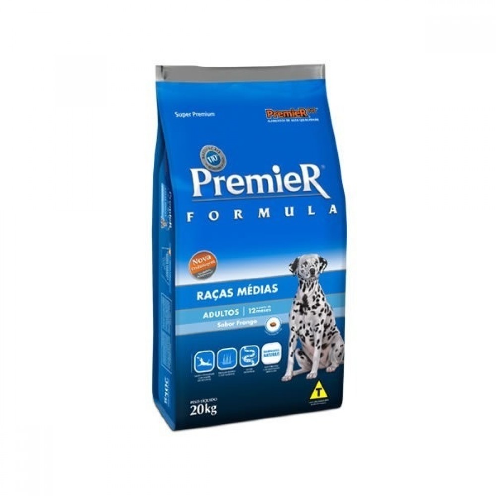 Premier Fórmula Raças Médias Adultos 20 kg Premier Fórmula Raças Médias Adultos 20 kg