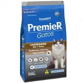 Premier Gatos Castrados Até 7 Anos Ambientes Internos Salmão 500 g