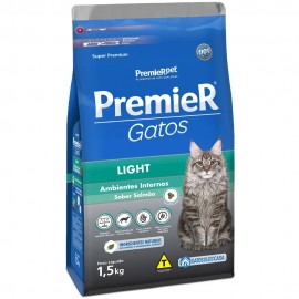 Premier Gatos Light Ambientes Internos Salmão 1,5 kg