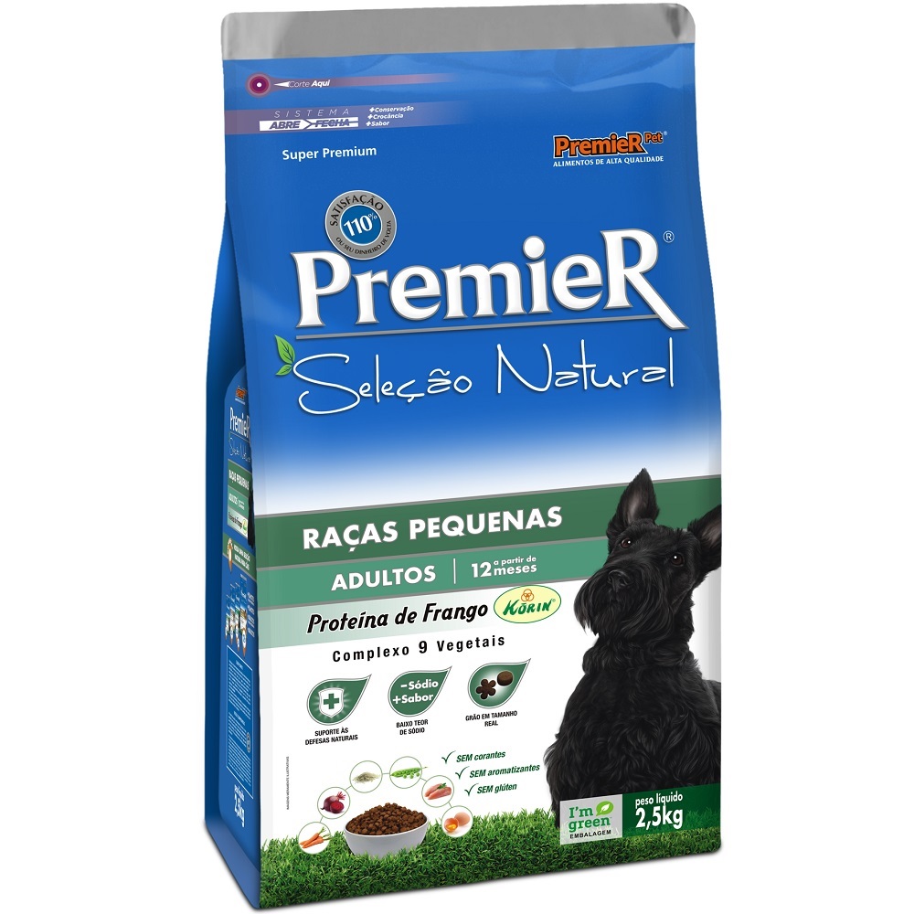Premier Seleção Natural Raças Pequenas Adultos 2,5 kg Premier Seleção Natural Raças Pequenas Adultos 2,5 kg