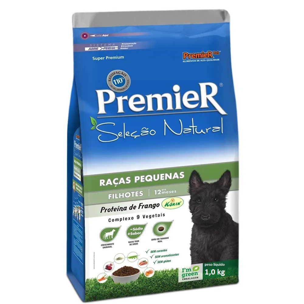 Premier Seleção Natural Raças Pequenas Filhotes 1 kg Premier Seleção Natural Raças Pequenas Filhotes 1 kg
