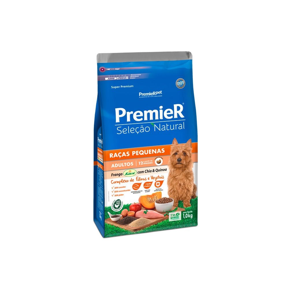 Premier Seleção Natural Chia e Quinoa Raças Pequenas Adultos 1 kg Premier Seleção Natural Chia e Quinoa Raças Pequenas Adultos 1 kg