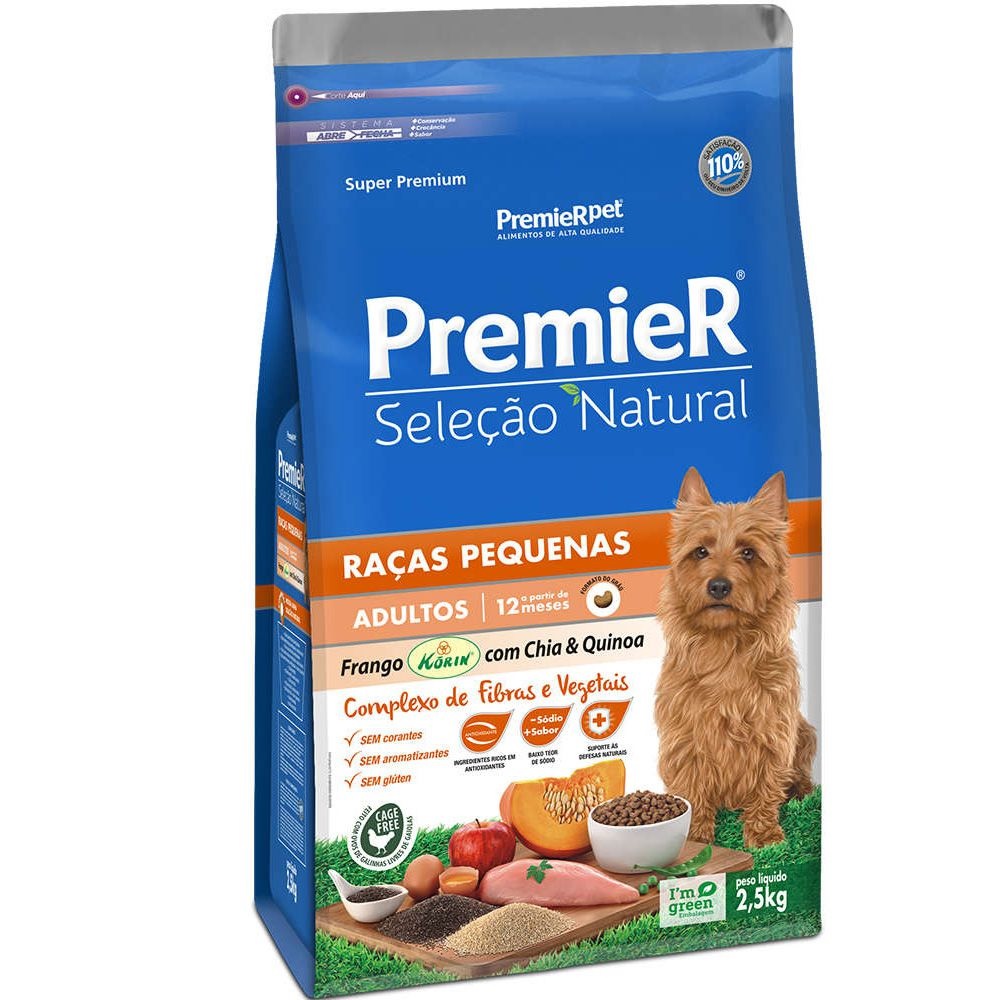 Premier Seleção Natural Chia e Quinoa Raças Pequenas Adultos 2,5 kg Premier Seleção Natural Chia e Quinoa Raças Pequenas Adultos 2,5 kg