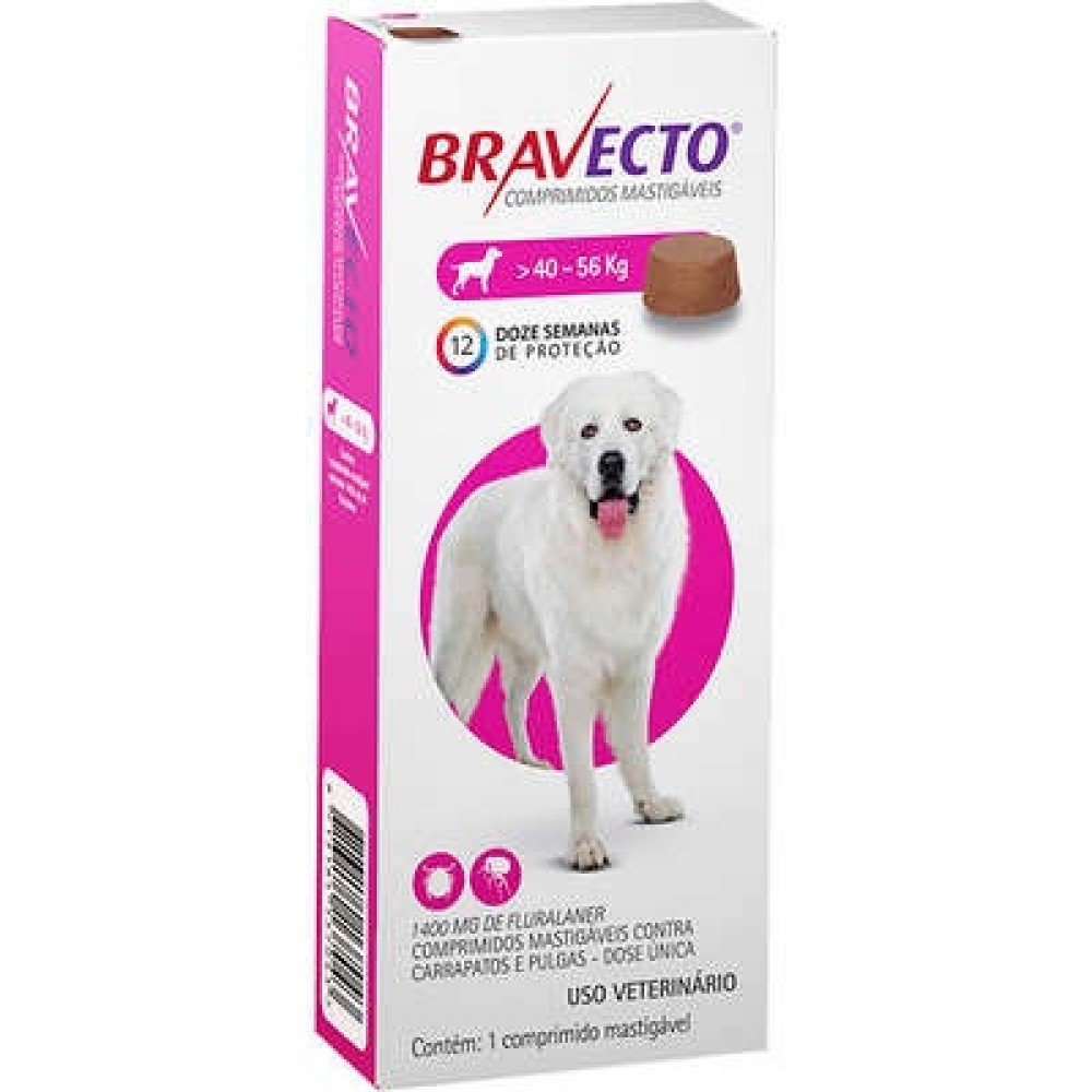 Bravecto Oral 1400mg cães 40 a 56kg Bravecto Oral 1400mg cães 40 a 56kg