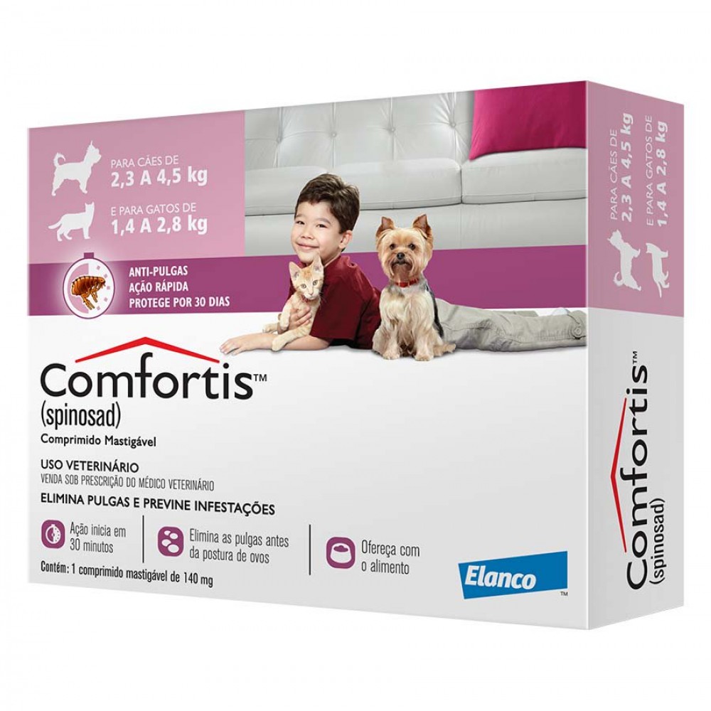 Comfortis 140 mg Cães de 2,3 a 4,5 kg e Gatos de 1,4 a 2,8 kg Comfortis 140 mg Cães de 2,3 a 4,5 kg e Gatos de 1,4 a 2,8 kg