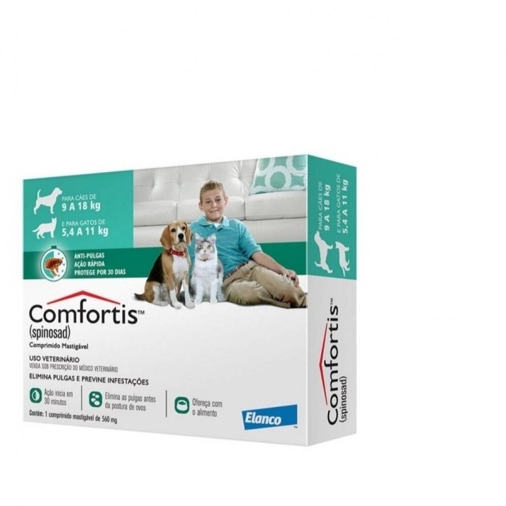 Comfortis 560 mg Cães de 9 a 18 kg e Gatos de 5,4 a 11 kg Comfortis 560 mg Cães de 9 a 18 kg e Gatos de 5,4 a 11 kg