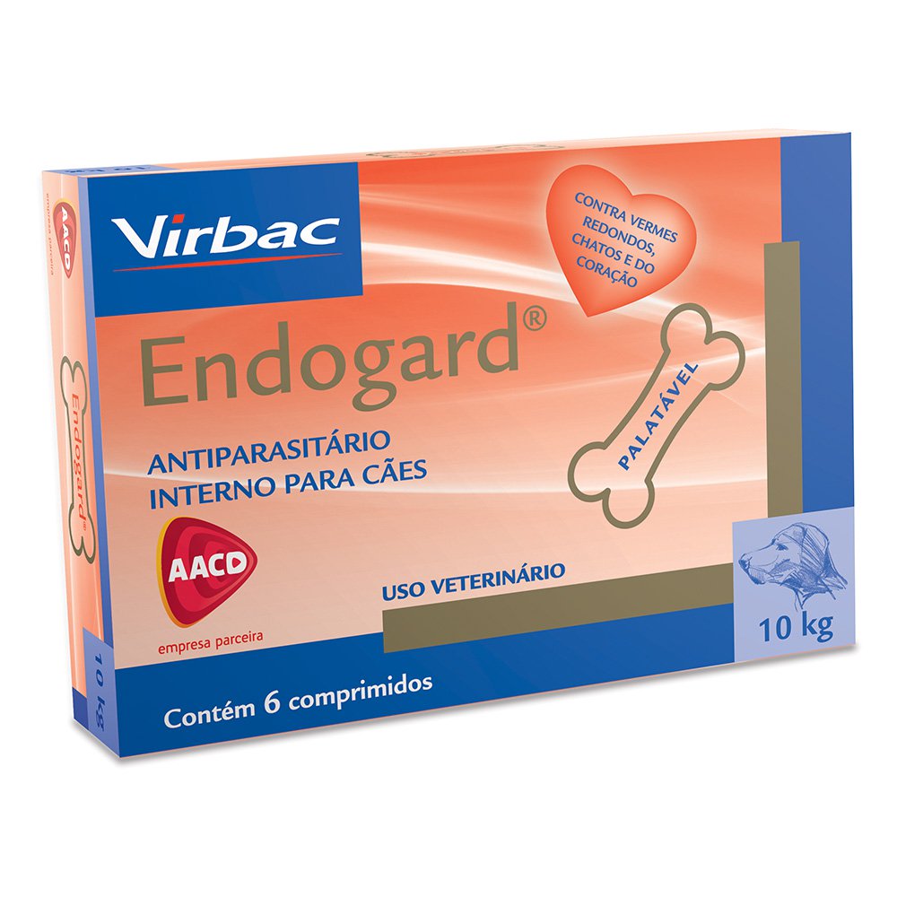 Endogard Vermífugo Cães Até 10 kg Cx 6 Comp Endogard Vermífugo Cães Até 10 kg Cx 6 Comp