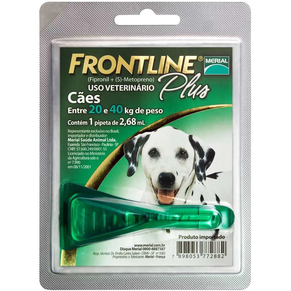 Frontline Plus Antipulgas Cães de 20 kg a 40 kg Frontline Plus Antipulgas Cães de 20 kg a 40 kg
