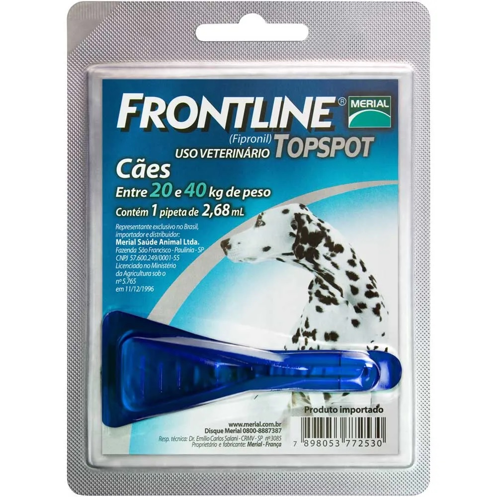 Frontline TopSpot Antipulgas Cães de 20 kg a 40 kg Frontline TopSpot Antipulgas Cães de 20 kg a 40 kg