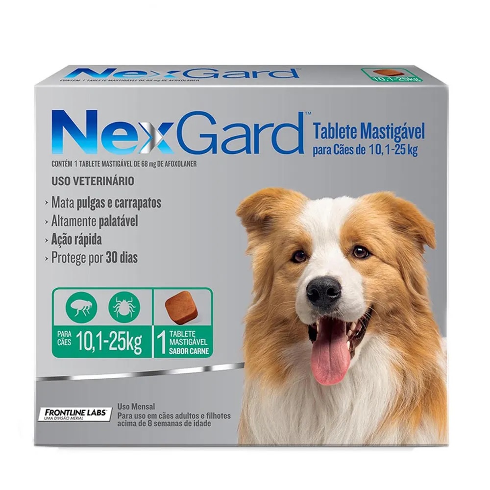 NexGard Antipulgas 68 mg Cães de 10,1 a 25 kg NexGard Antipulgas 68 mg Cães de 10,1 a 25 kg