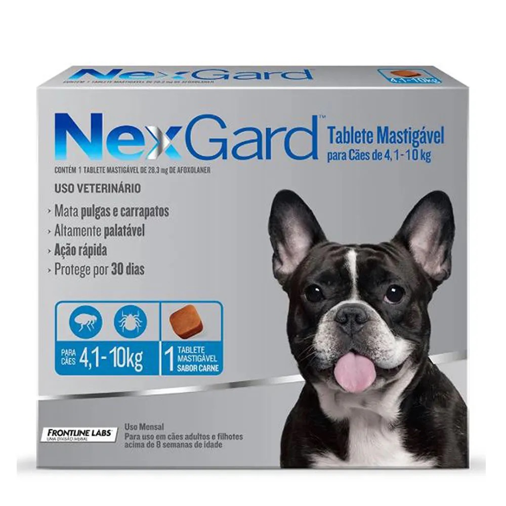 NexGard Antipulgas 28,3 mg Cães de 4,1 a 10 kg NexGard Antipulgas 28,3 mg Cães de 4,1 a 10 kg