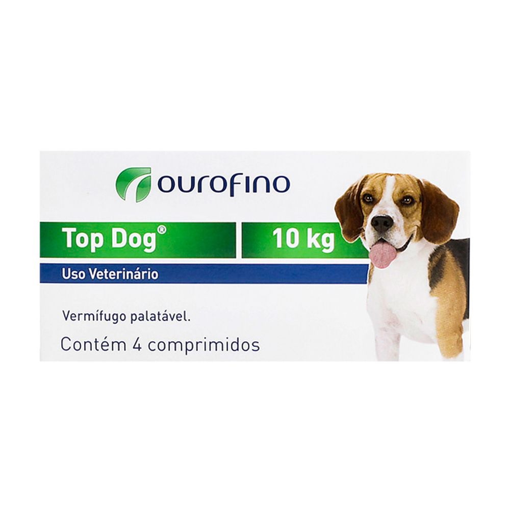 Top Dog Vermífugo Cães 10 kg Cx 4 Comp Top Dog Vermífugo Cães 10 kg Cx 4 Comp
