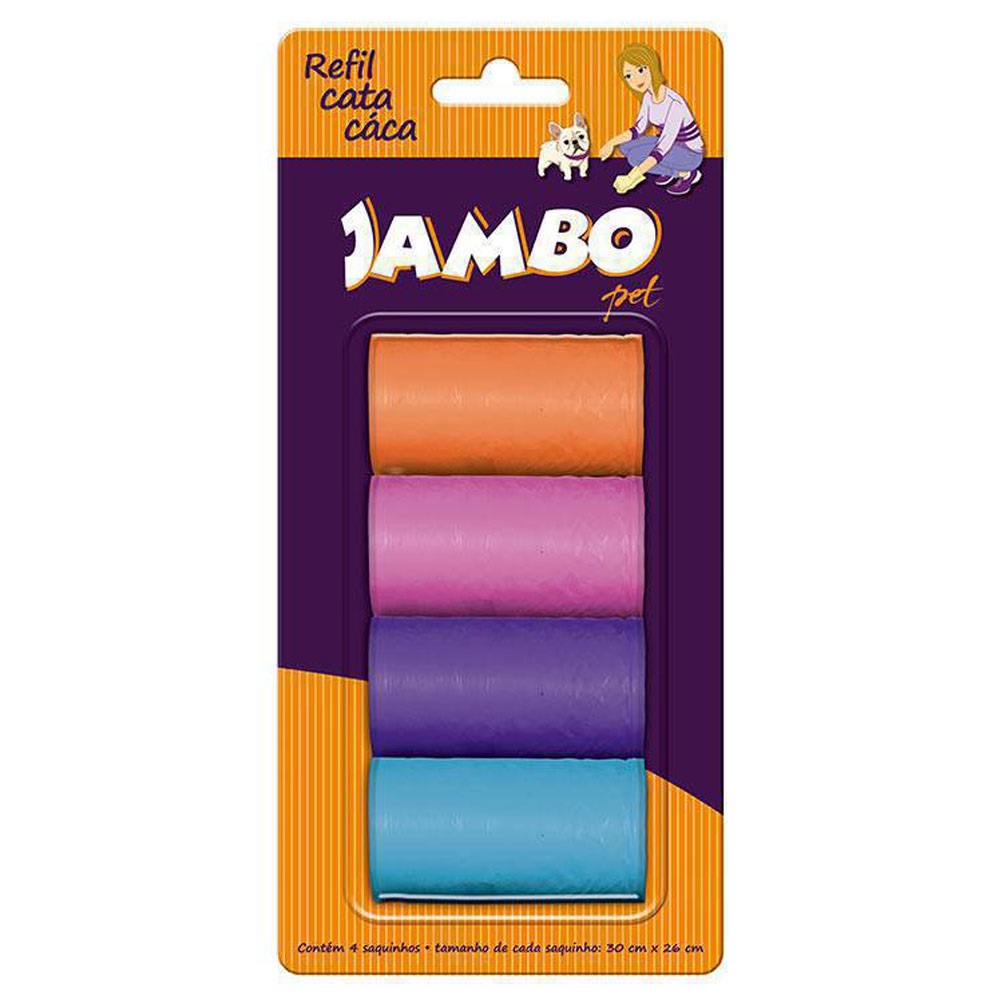 Refil Saquinhos Higiênicos Jambo Com 4 Rolos Refil Saquinhos Higiênicos Jambo Com 4 Rolos