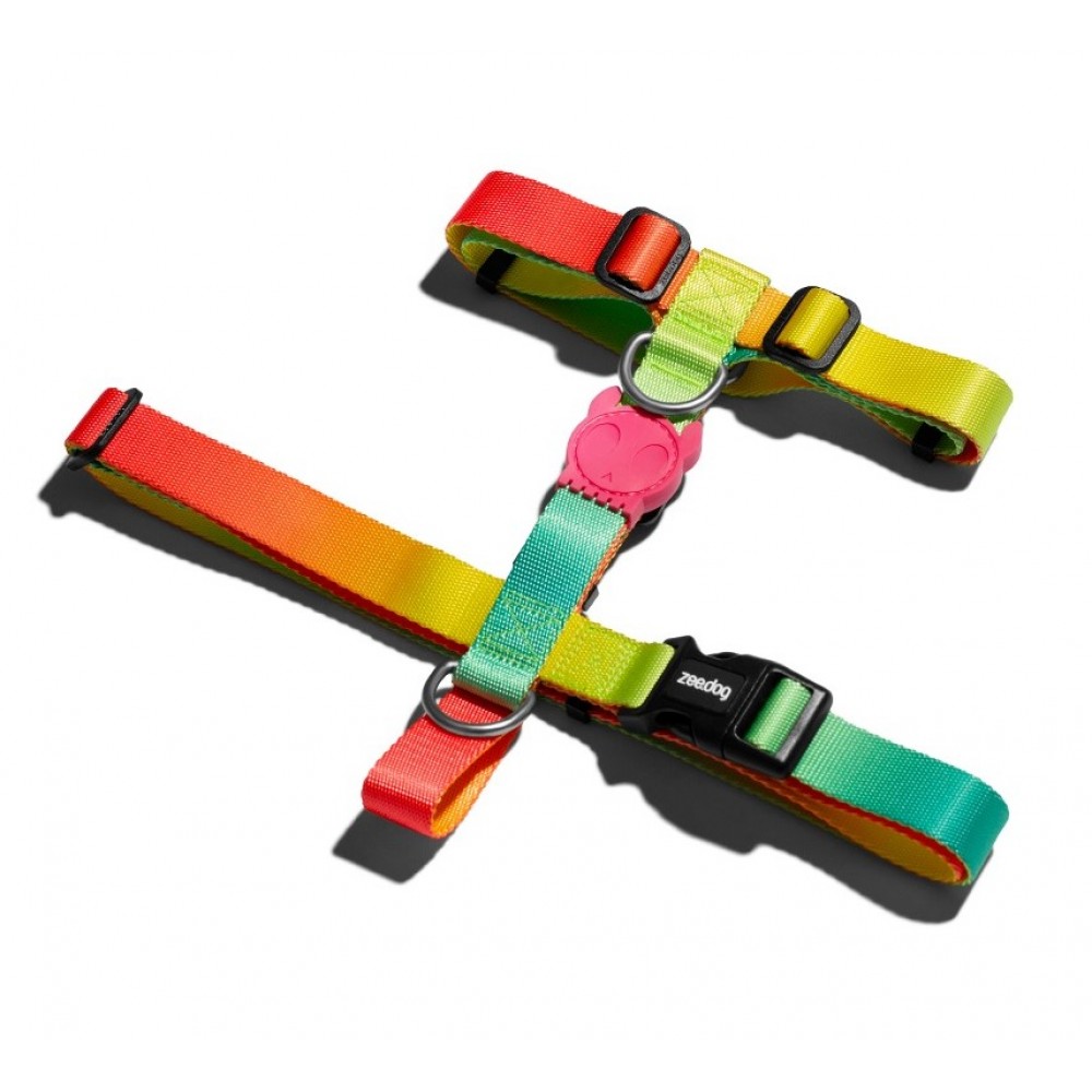 Peitoral Zee Dog  H Harness Gradients Citrus Cães PP Peitoral Zee Dog  H Harness Gradients Citrus Cães PP