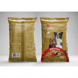 Bifinho Pet Works Raças Pequenas e Médias Carne e Vegetais 50 g