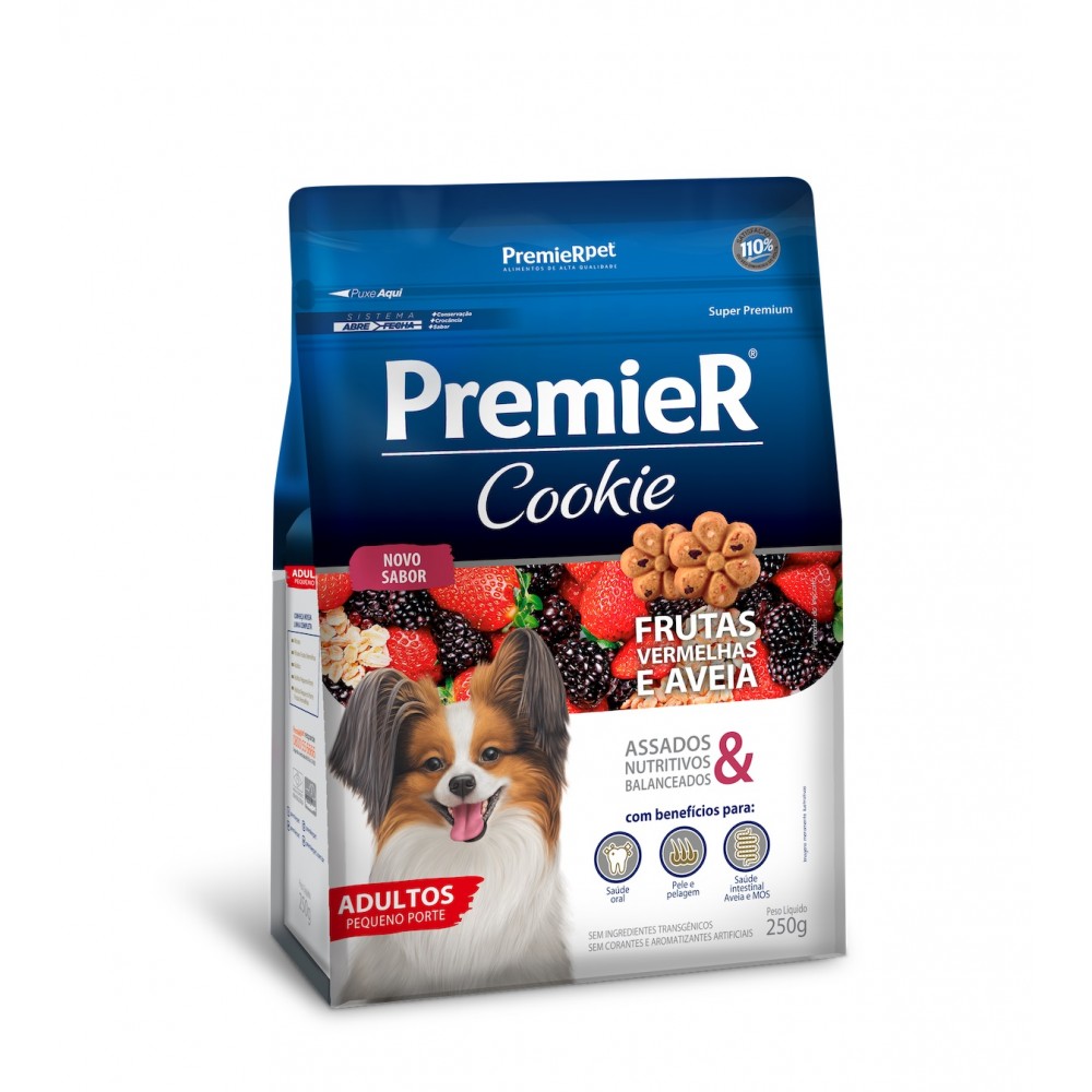 Premier Cookie Frutas Vermelhas Adultos 250 g Premier Cookie Frutas Vermelhas Adultos 250 g