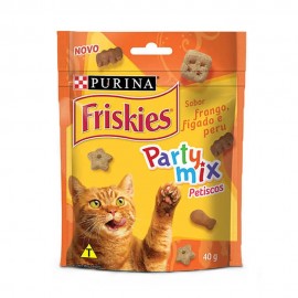 Friskies Party Mix Petisco Sabor Frango, Fígado e Peru 40 g