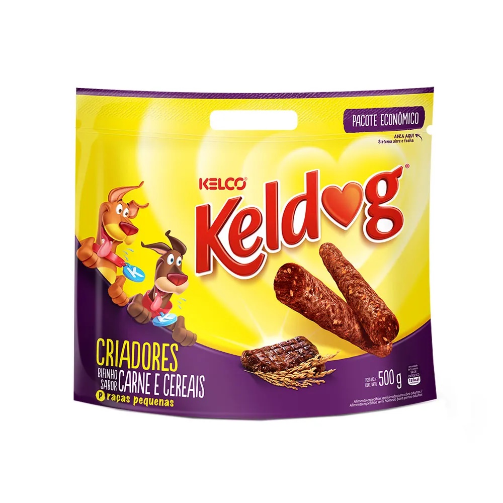 Bifinho Keldog Criadores Carne e Cereais Raças Pequenas 500 g Bifinho Keldog Criadores Carne e Cereais Raças Pequenas 500 g