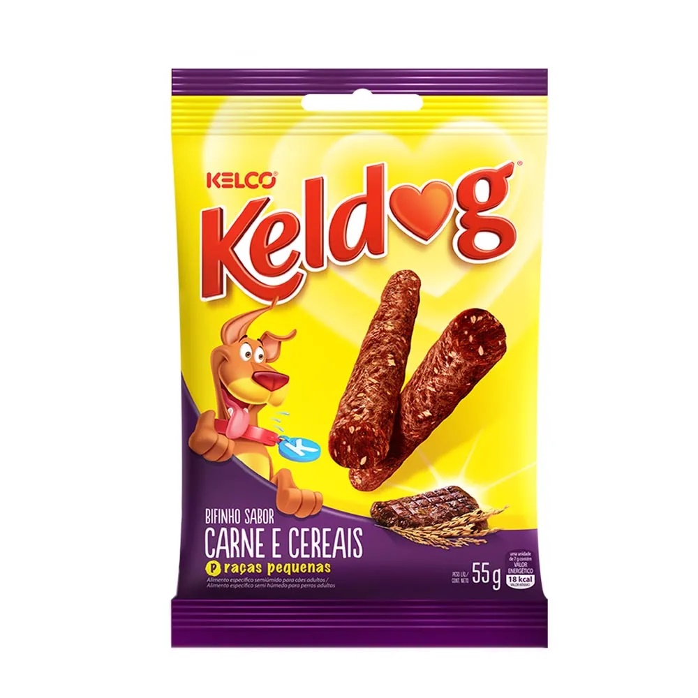 Bifinho Keldog Carne e Cereais Raças Pequenas 55 g Bifinho Keldog Carne e Cereais Raças Pequenas 55 g
