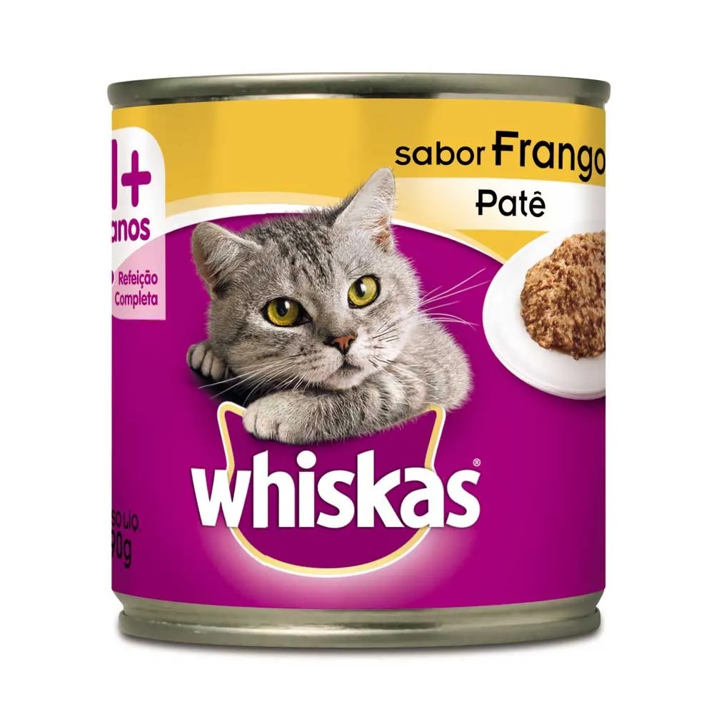 Whiskas Lata Patê de Frango Adultos 290 g Whiskas Lata Patê de Frango Adultos 290 g