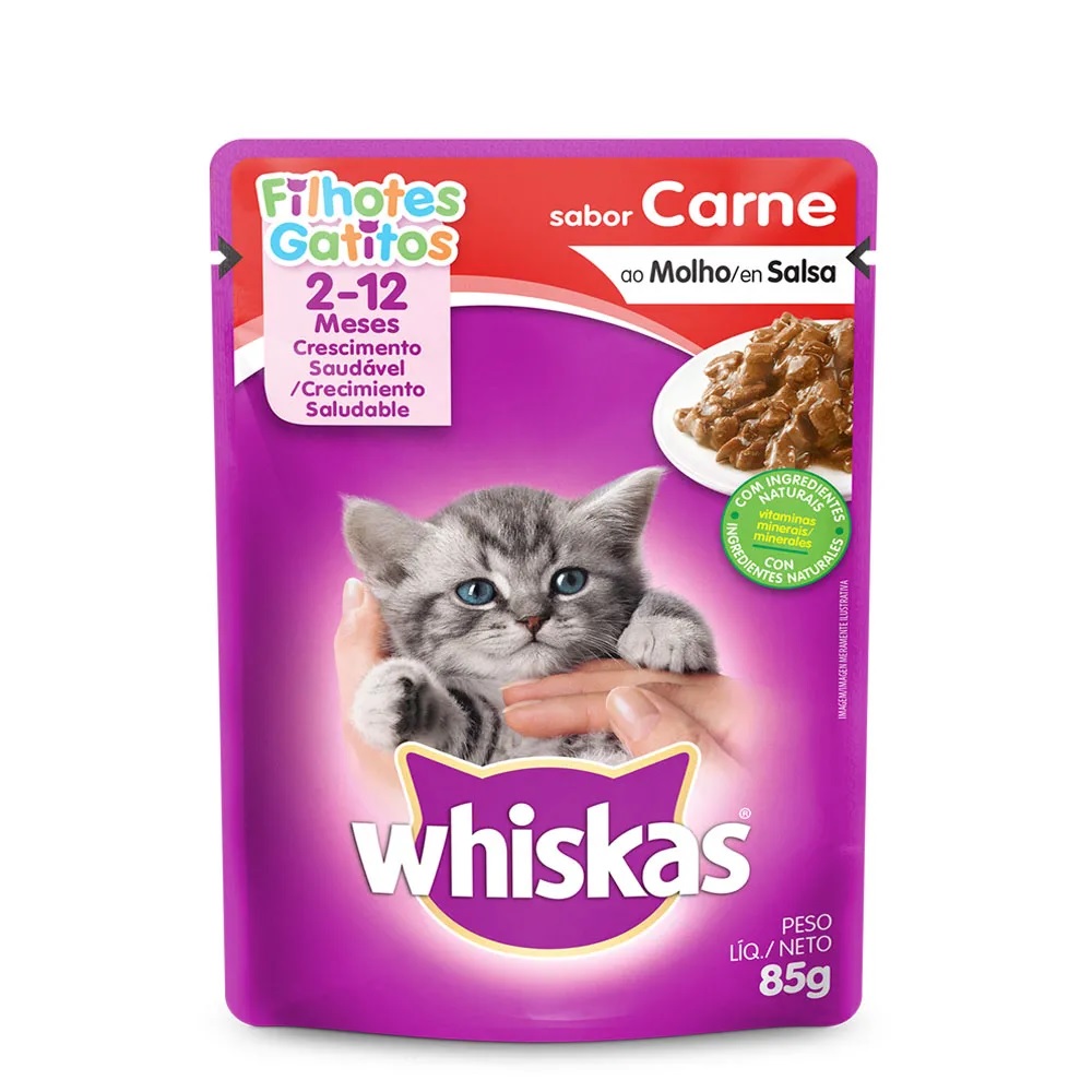 Whiskas Sachê Carne Ao Molho Filhotes 85 g Whiskas Sachê Carne Ao Molho Filhotes 85 g