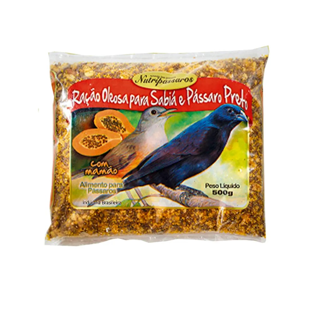 Nutripássaros Ração Oleosa Para Sabiá e Pássaro Preto 500 g Nutripássaros Ração Oleosa Para Sabiá e Pássaro Preto 500 g